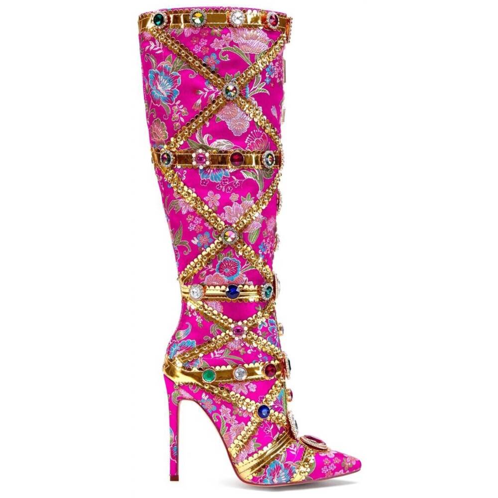 NEW AZELIA WANG women's confident boots in pink